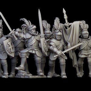 10 chevaliers impériaux de l’Empire à pied avec épées longues avec état-major complet ( SUNLAND)